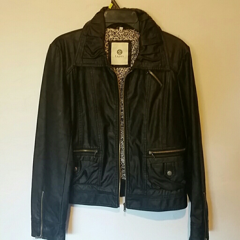 Women's large leather-type jacket, never worn